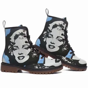 Men Marilyn Monroe - Girl Women Blonde Fashion Art Poster Leather Work Boots