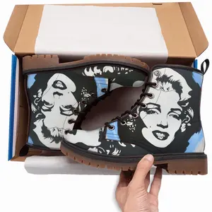 Men Marilyn Monroe - Girl Women Blonde Fashion Art Poster Leather Work Boots