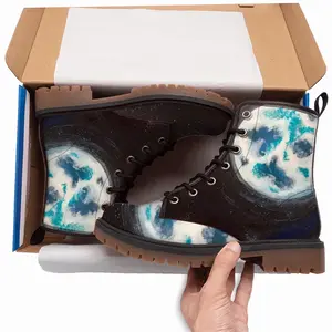 Men Blue Moon Street Art Sky Interior Design Ideas Decor Leather Work Boots