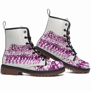 Men Calligraphic Landscape 004 Leather Work Boots