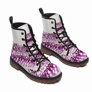 Men Calligraphic Landscape 004 Leather Work Boots