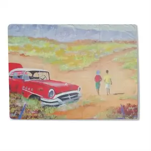 Two Friends Near The 1955 Buick Baby Flannel Blanket (Horizontal)