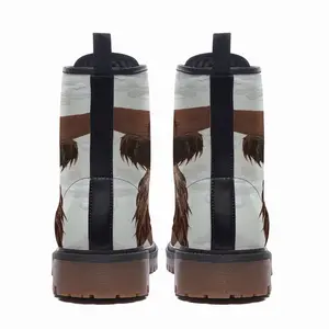 Men Bull - Red Bull Taurus Animals Buffalo Wild Leather Work Boots