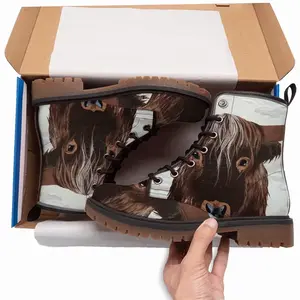 Men Bull - Red Bull Taurus Animals Buffalo Wild Leather Work Boots