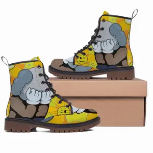 Men Dont Worry - Kaws Kaws Blackout Poster Emoji Allrightsreserved Leather Work Boots