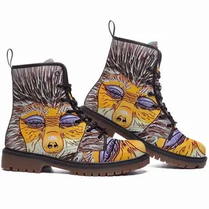 Men Monkey - Watercolor Animals Wild Interior Decor Gift Ideas Design Asian Leather Work Boots