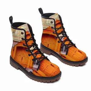 Men Orange Entrance Leather Work Boots