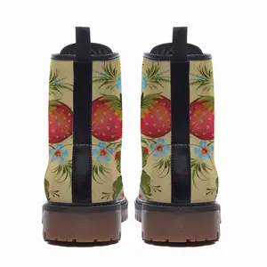 Men Strawberries Leather Work Boots