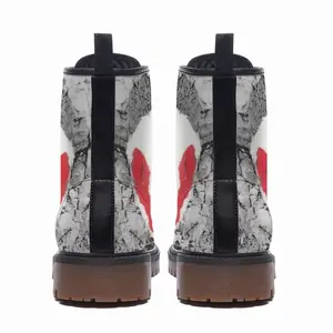 Men Skull Leather Work Boots