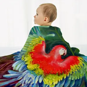 Return To Freedom Arabian Parrot Baby Flannel Blanket (Horizontal)