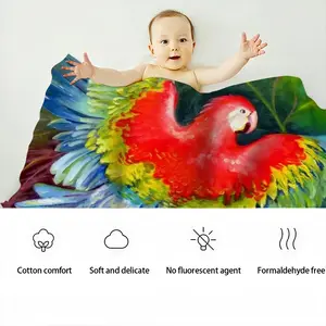 Return To Freedom Arabian Parrot Baby Flannel Blanket (Horizontal)