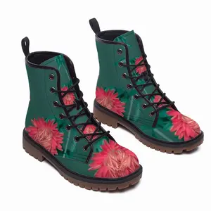 Men Flower#01 Leather Work Boots