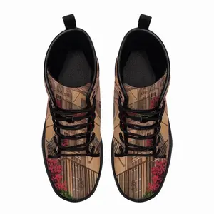 Men Italian Villa With Bougainvillea Leather Work Boots