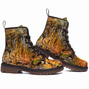 Men Fire Cooking Still Life Impressionism Leather Work Boots