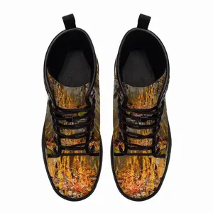 Men Fire Cooking Still Life Impressionism Leather Work Boots