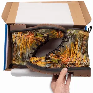 Men Fire Cooking Still Life Impressionism Leather Work Boots