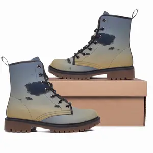 Men Celestial Birds Leather Work Boots