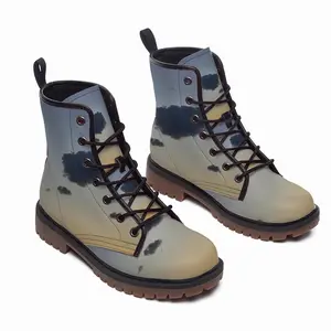 Men Celestial Birds Leather Work Boots