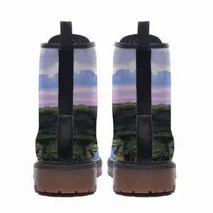 Men Summer Evening Landscape Leather Work Boots