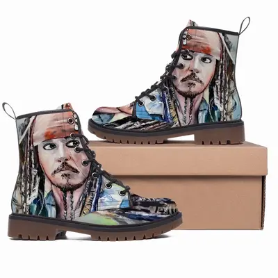 Men Johnny Depp Jack Sparrow Leather Work Boots