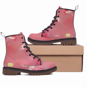 Men Pink Shoes Leather Work Boots