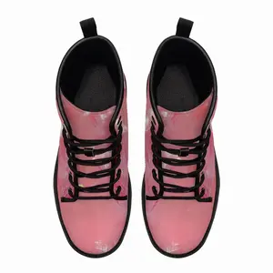 Men Pink Shoes Leather Work Boots