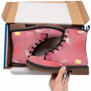 Men Pink Shoes Leather Work Boots