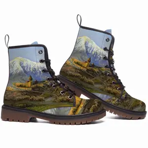 Men Mountain Ararat And Monastery Khor Virap Leather Work Boots