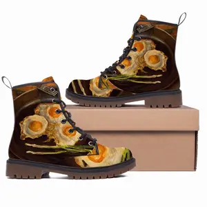 Men Fried Eggs Modern Leather Work Boots