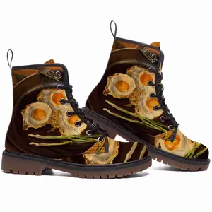 Men Fried Eggs Modern Leather Work Boots