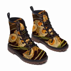 Men Fried Eggs Modern Leather Work Boots