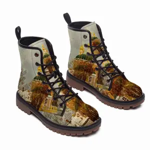 Men Russian Orthodox Church With Golden Domes Leather Work Boots