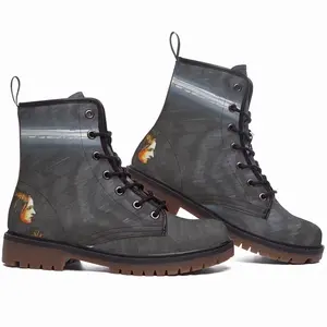 Men Neon Leather Work Boots