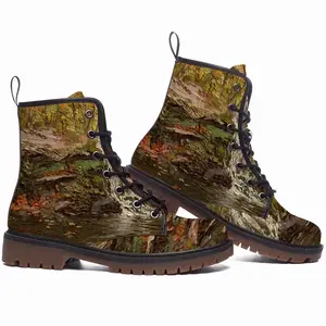 Men Autumn Waterfall Impasto Leather Work Boots