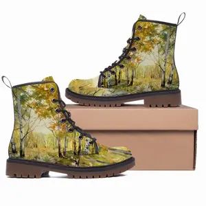 Men Birch Tree Forest Trail Leather Work Boots