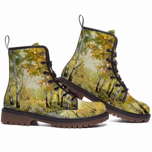 Men Birch Tree Forest Trail Leather Work Boots