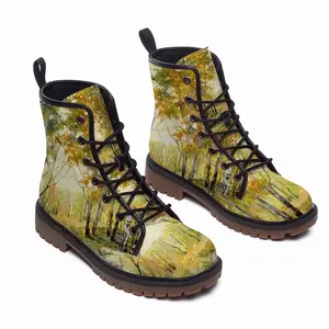 Men Birch Tree Forest Trail Leather Work Boots