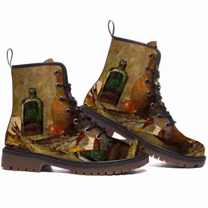 Men Still Life With Fish Impressionism Realism Leather Work Boots