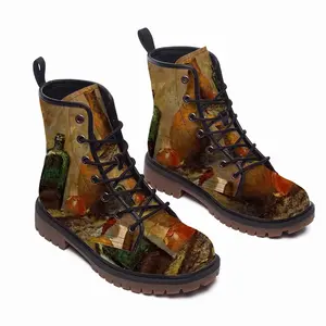 Men Still Life With Fish Impressionism Realism Leather Work Boots