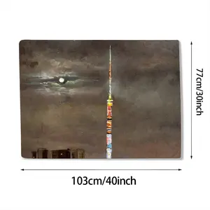 Moscow Tv Tower Full Moon Night Baby Flannel Blanket (Horizontal)