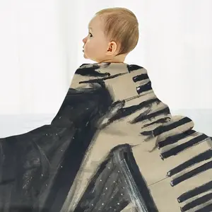 Piano Baby Flannel Blanket (Horizontal)