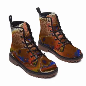 Men Tropical Fish Leather Work Boots