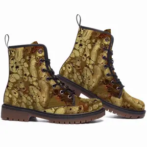 Men Pure Gold Leather Work Boots