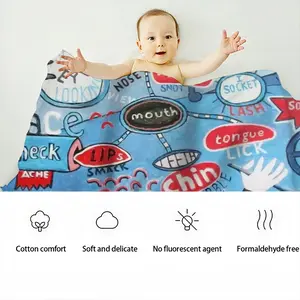 Portrait Baby Flannel Blanket (Horizontal)