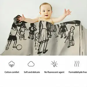 Street Kids Baby Flannel Blanket (Horizontal)