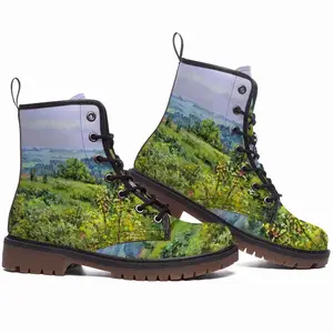 Men Rural Landscape Leather Work Boots