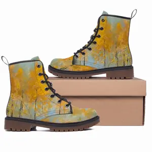 Men Mellow Yellow Leather Work Boots