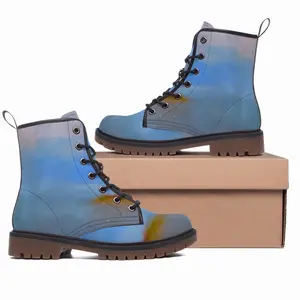 Men Abstraction Of The Sea Leather Work Boots