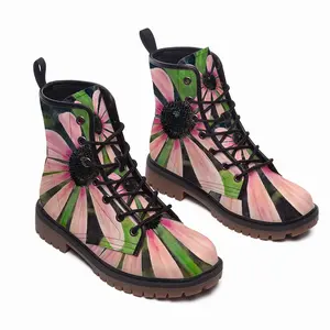 Men Pink Encenecia Leather Work Boots