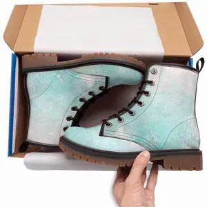 Men Turquoise Blue Window Leather Work Boots